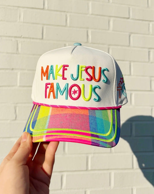 Make Jesus Famous Plaid Hat