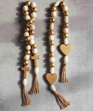 Load image into Gallery viewer, Wood + Gold Decorative Beads
